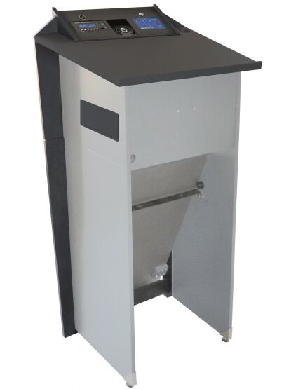 Rednerpult mobil digital Rückseite in der alternativen Farbe Grau